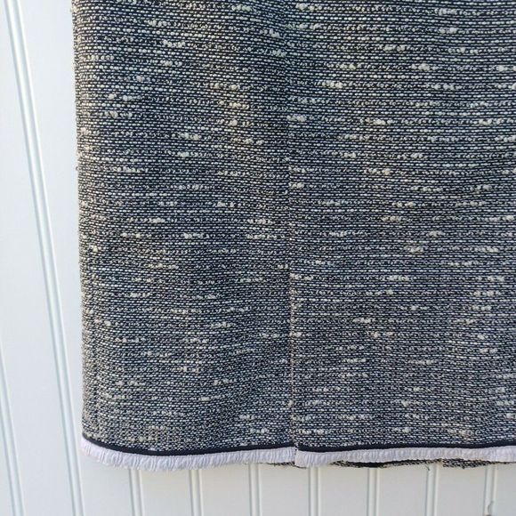 Nanette Lepore Pencil Skirt Size 6 Black White Tweed Kick Pleats Retro Wiggle - Picture 5 of 10